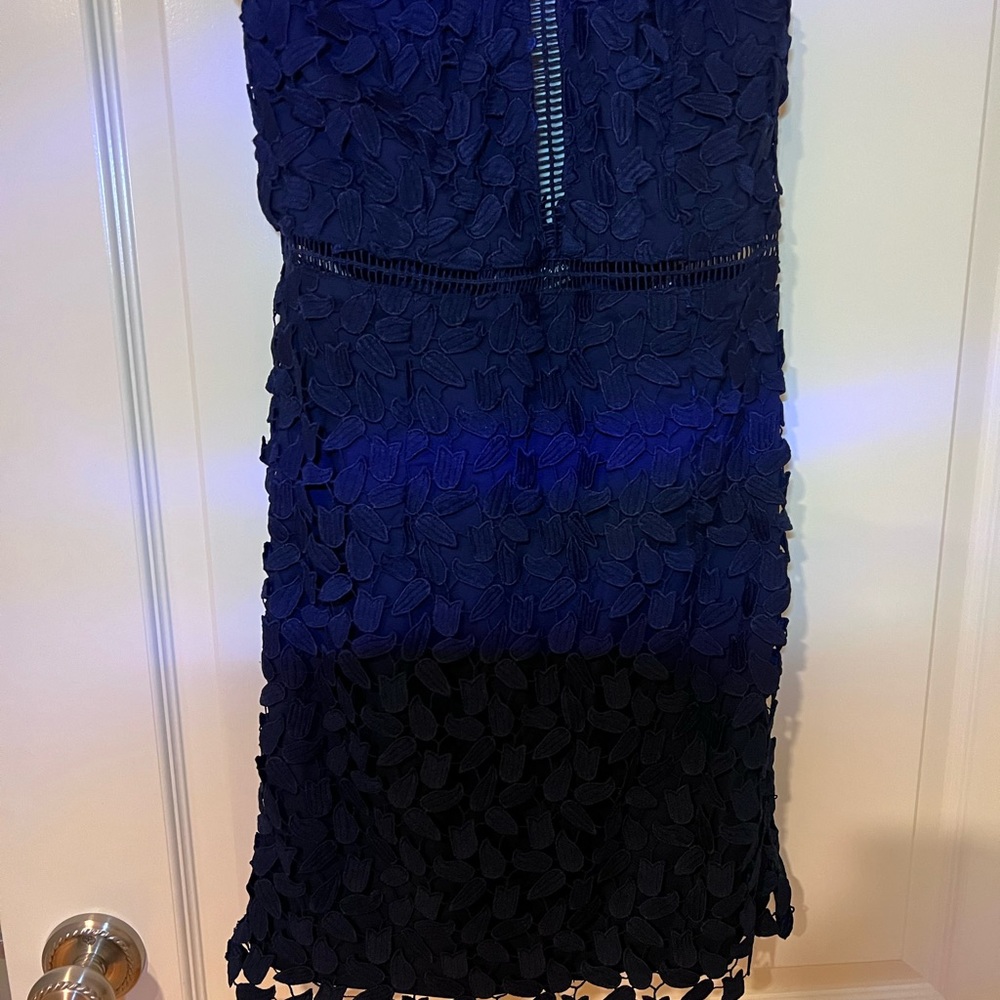 Bardot Gemma Navy Blue Lace Dress - Size 6 - Picture 8 of 9